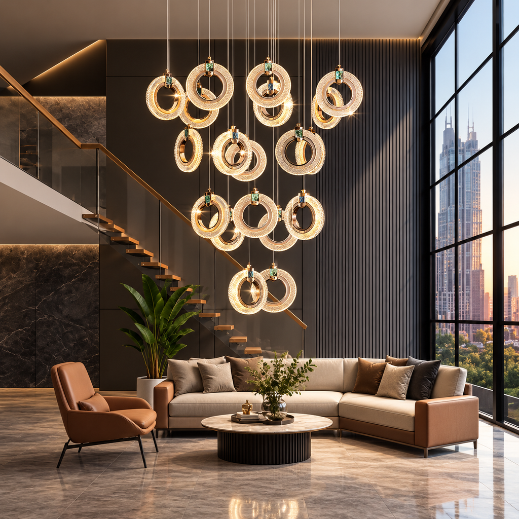 Ottavia Cascading LED Ring Chandelier