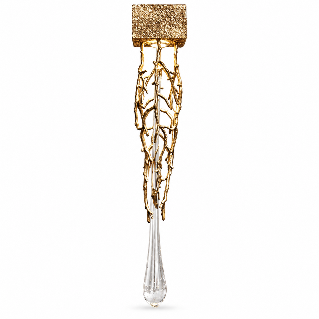 Analia Sculptural Branch & Crystal Drop Wall Sconce