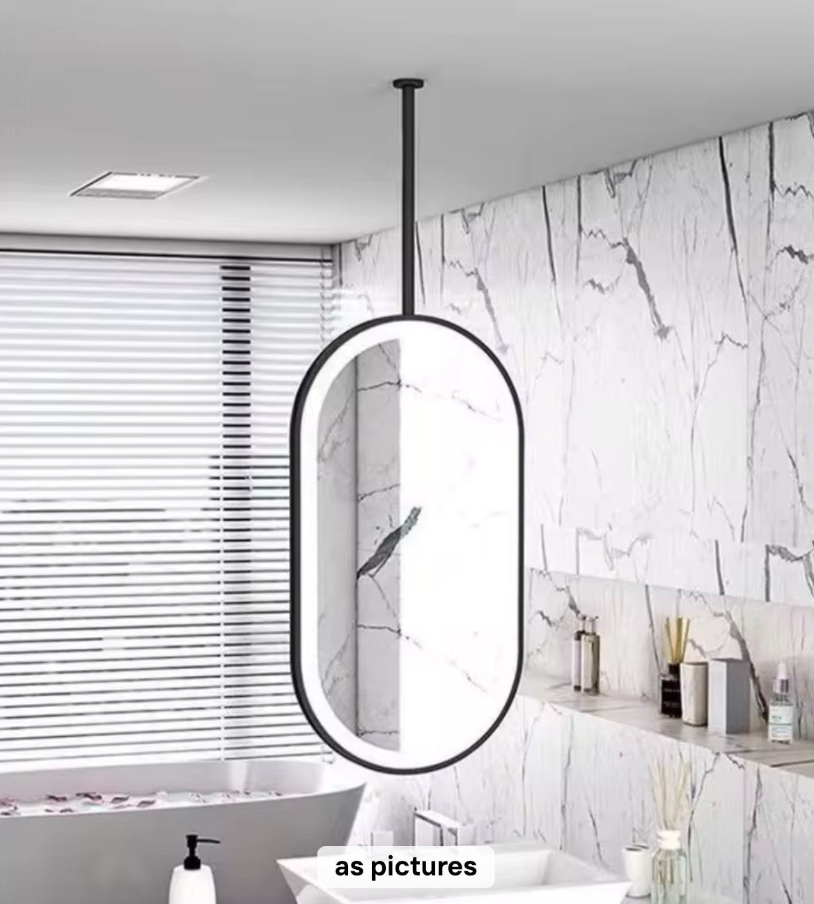 CHLOE GEOMETRIC SUSPENDED LED BATHROOM MIRROR
