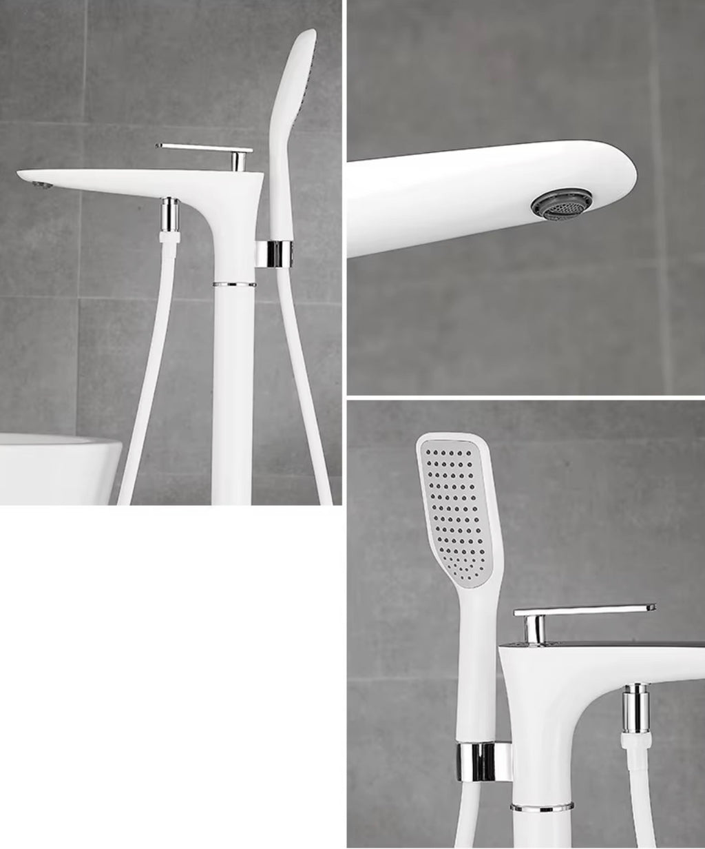 Aida Freestanding Tub Filler with Hand Shower