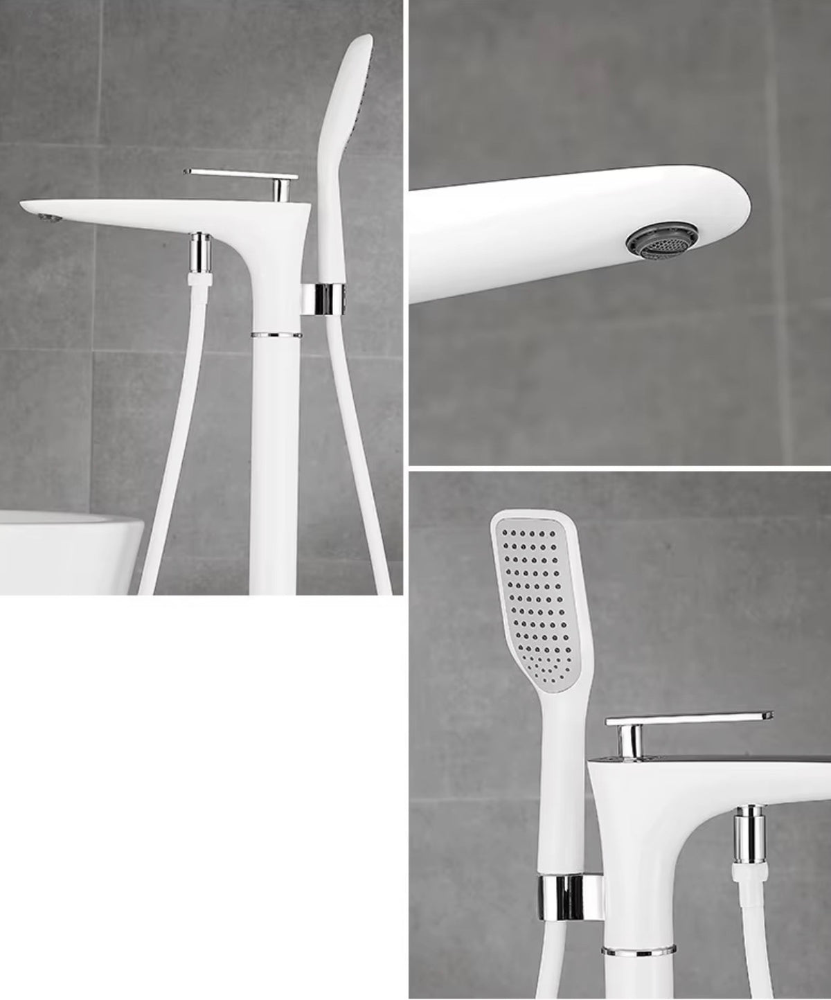Aida Freestanding Tub Filler with Hand Shower