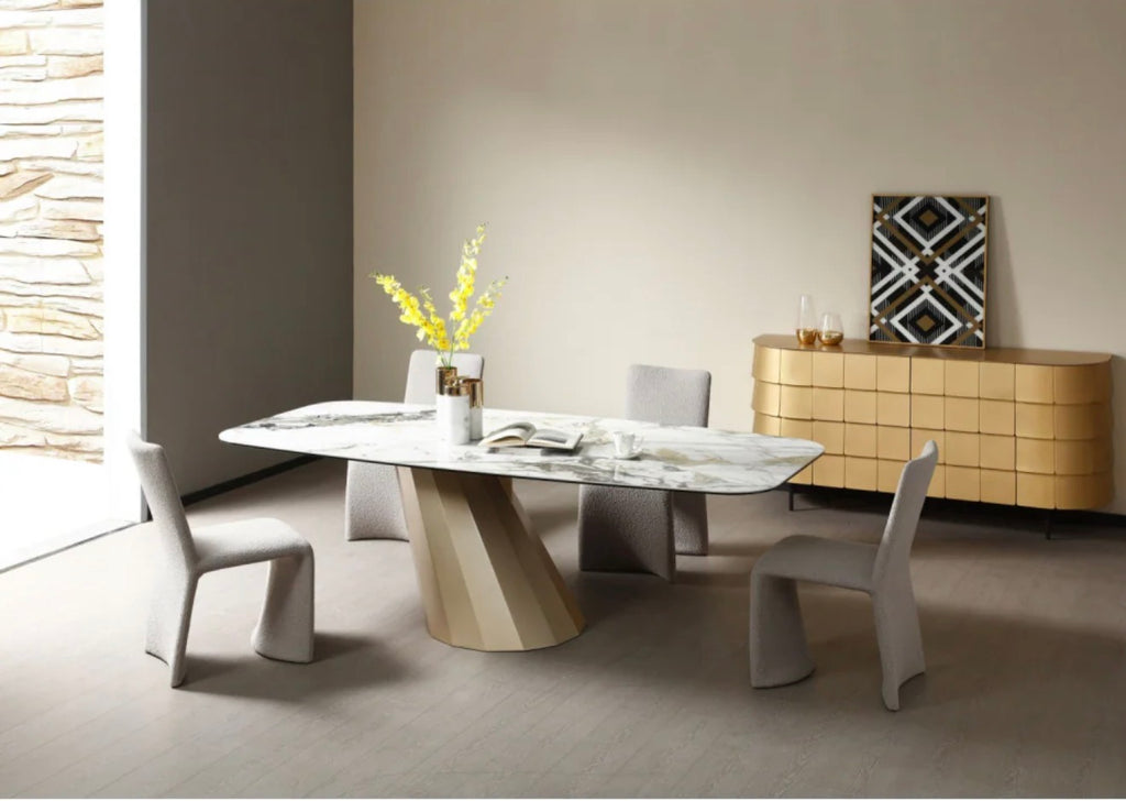 Casa Milano – Vela Angled Base Ceramic Dining Table