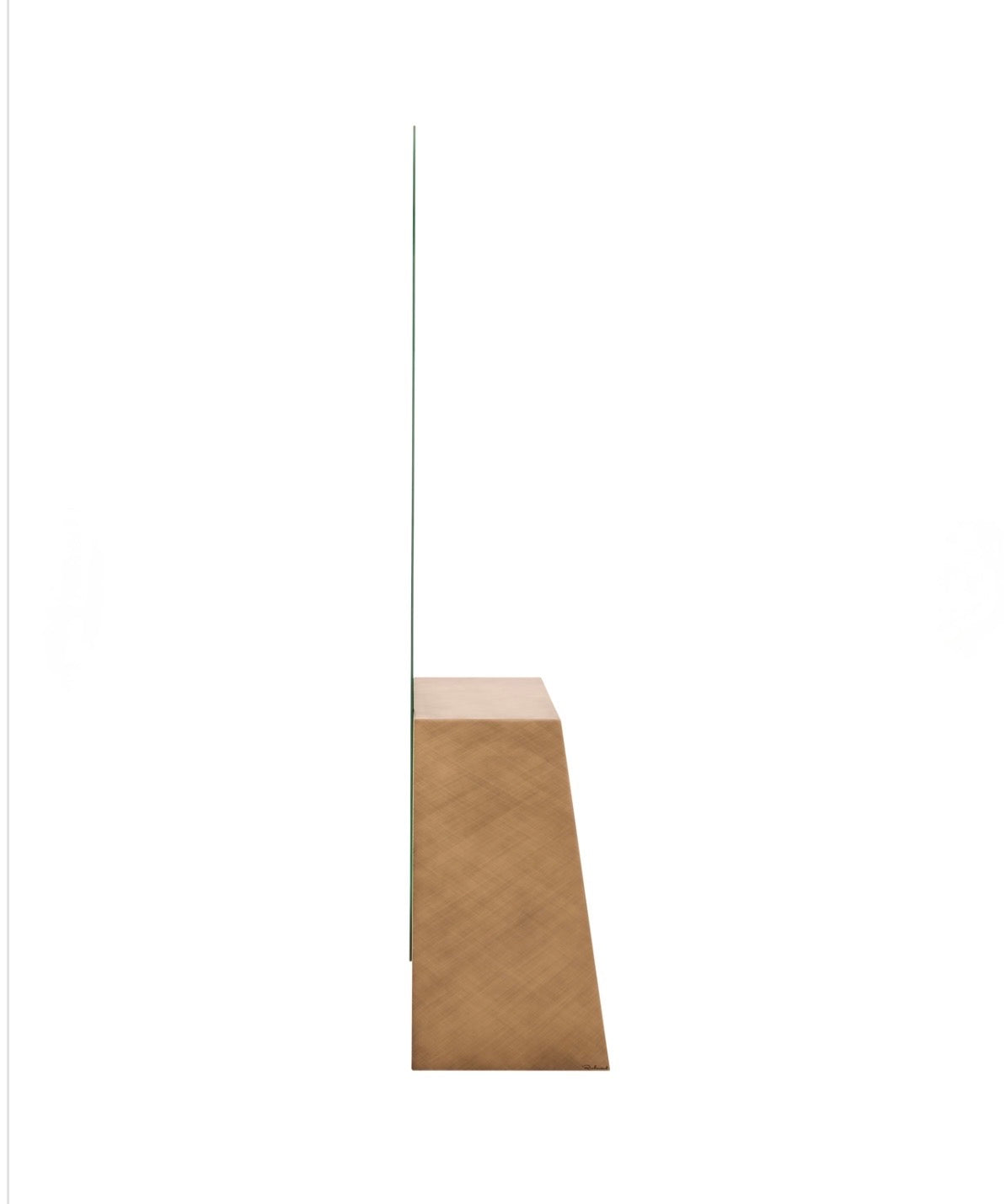 Mayla Brushed Gold Sculptural Floor Mirror