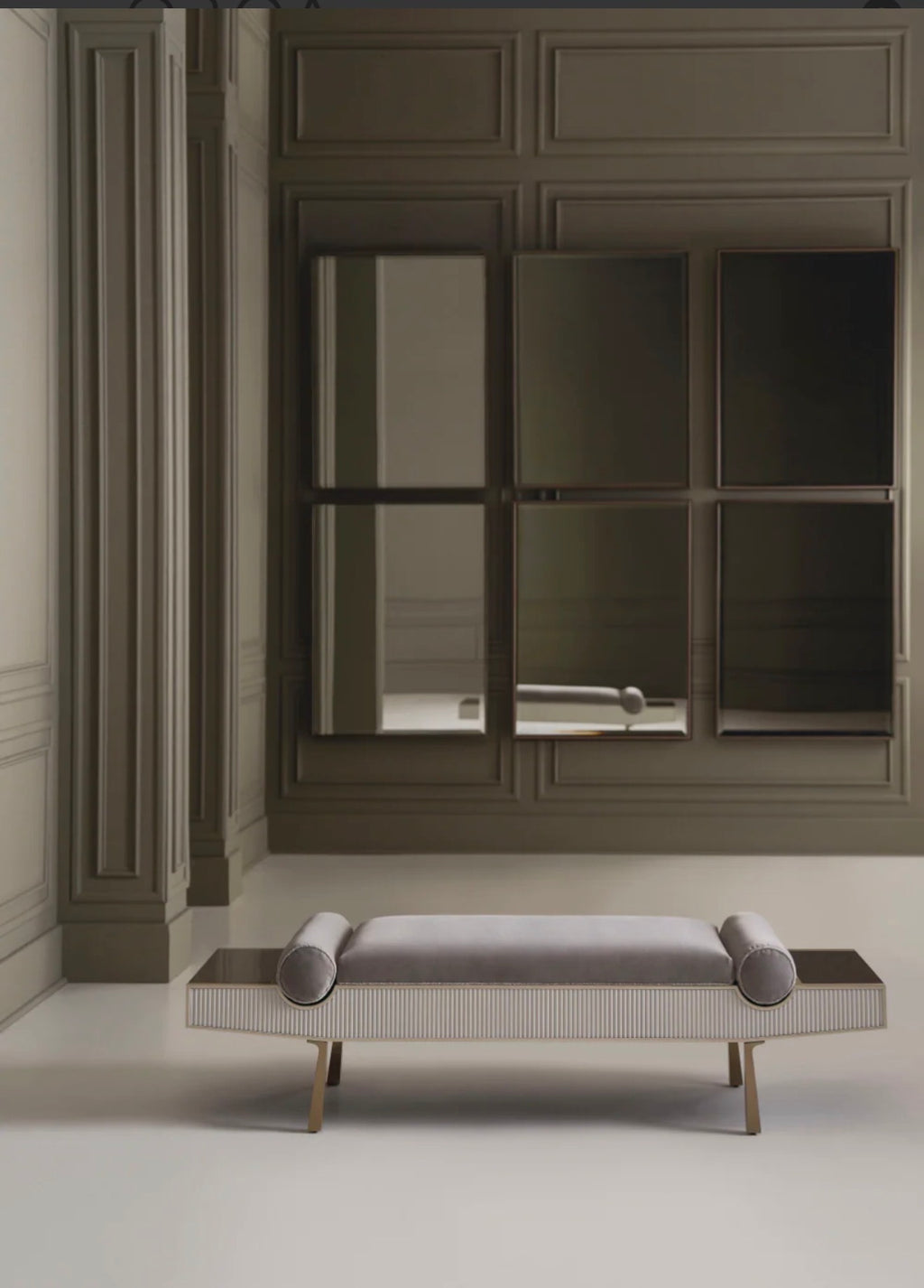 Casa Milano – Modern Upholstered Bedroom Bench with Metal Base