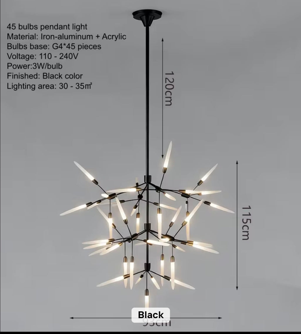 Aura 45-Light Sculptural Branch Chandelier