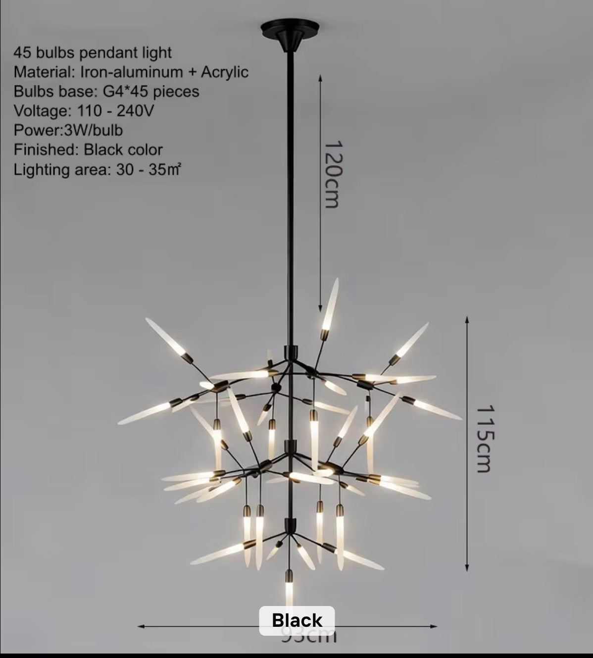 Aura 45-Light Sculptural Branch Chandelier