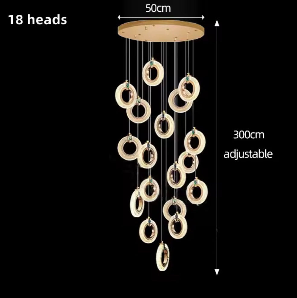 Ottavia Cascading LED Ring Chandelier
