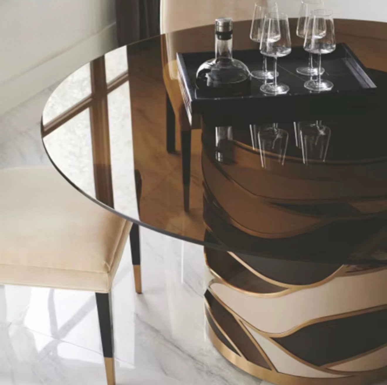 Casa Milano – Caracole Sculptural Round Dining Table