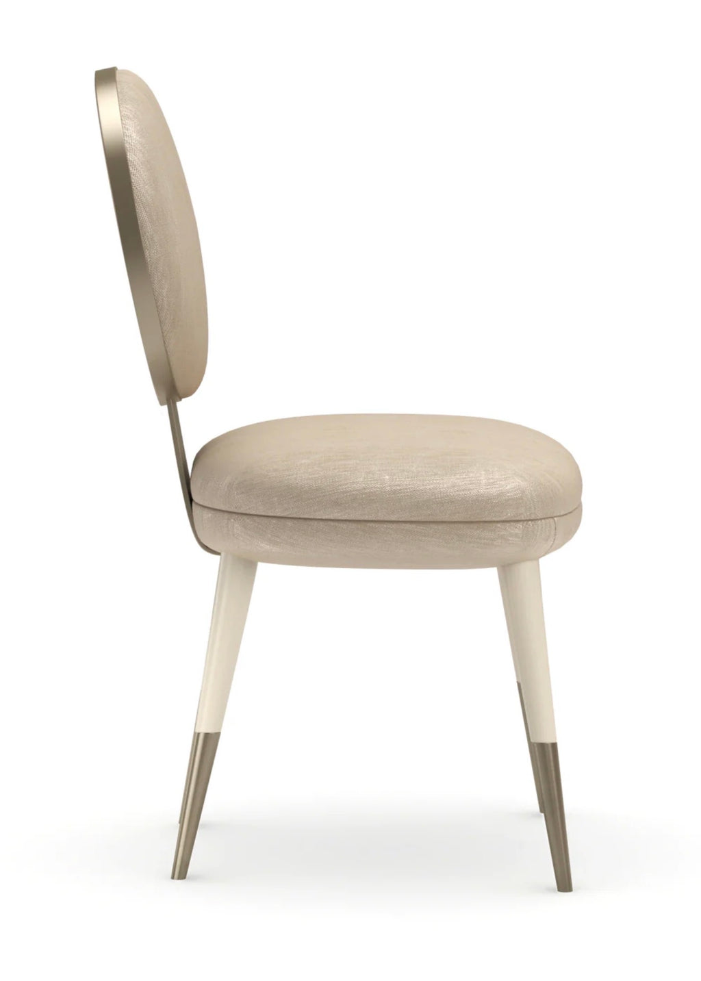 Casa Milano – Apollo Round Back Dining Chair (Ivory / Grey / Light Gold)