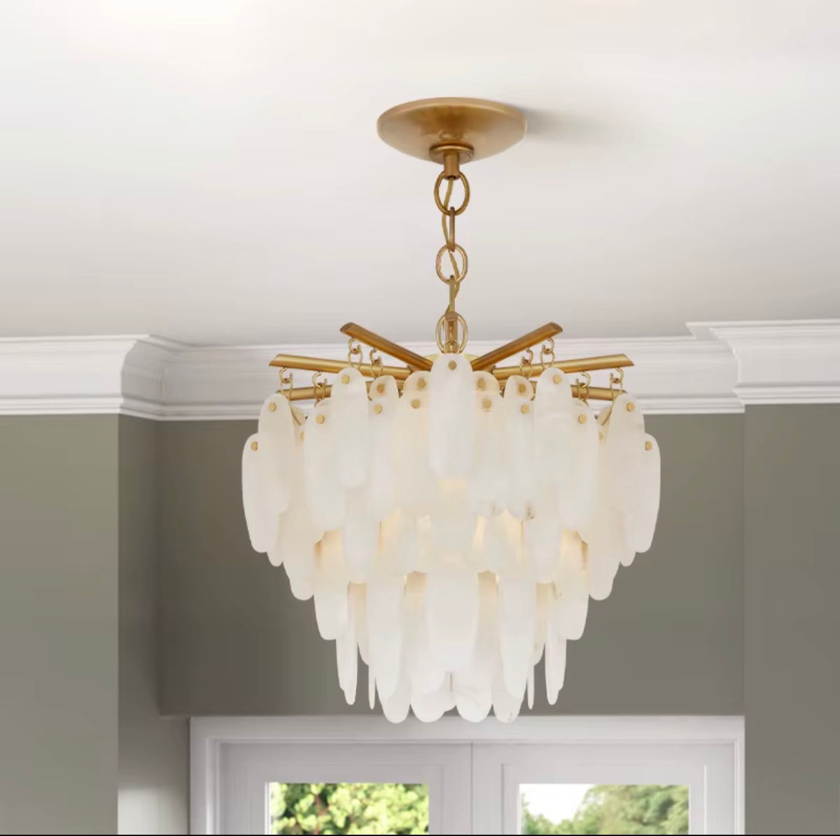 Capri 19” Alabaster Semi-Flush Mount