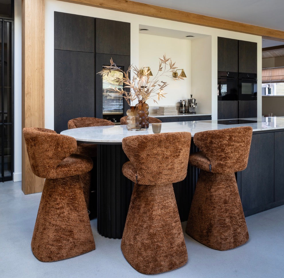 Gatsbi Lovely Cinnamon Upholstered Bar Stool
