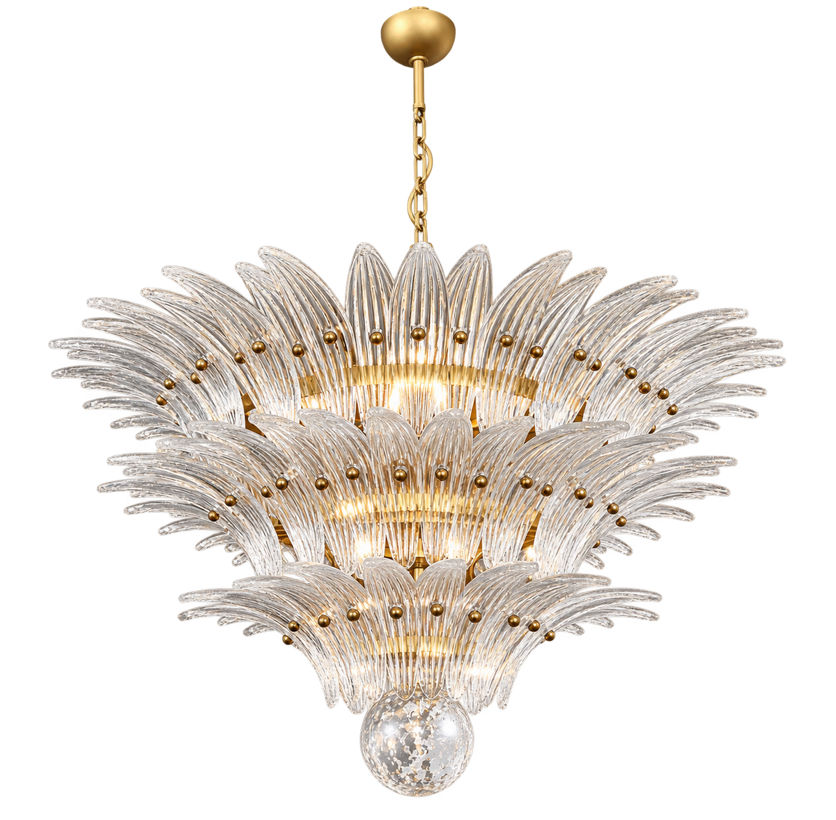 Élodie Palmette Glass Chandelier