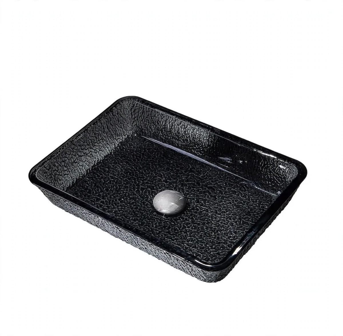 Vittoria Glacier Textured Glass Vessel Sink