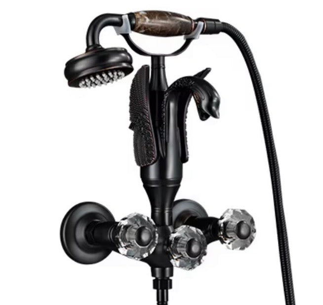 Vittoria Swan Sculptural Brass Shower Set