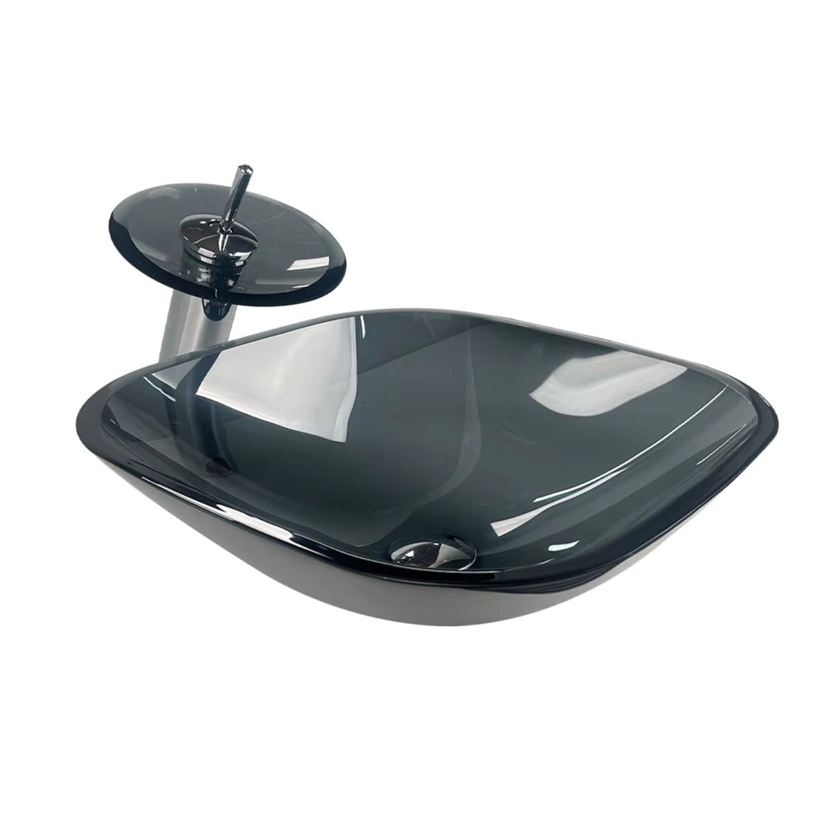 Adriana Sculptural Glass Vessel Sink Set