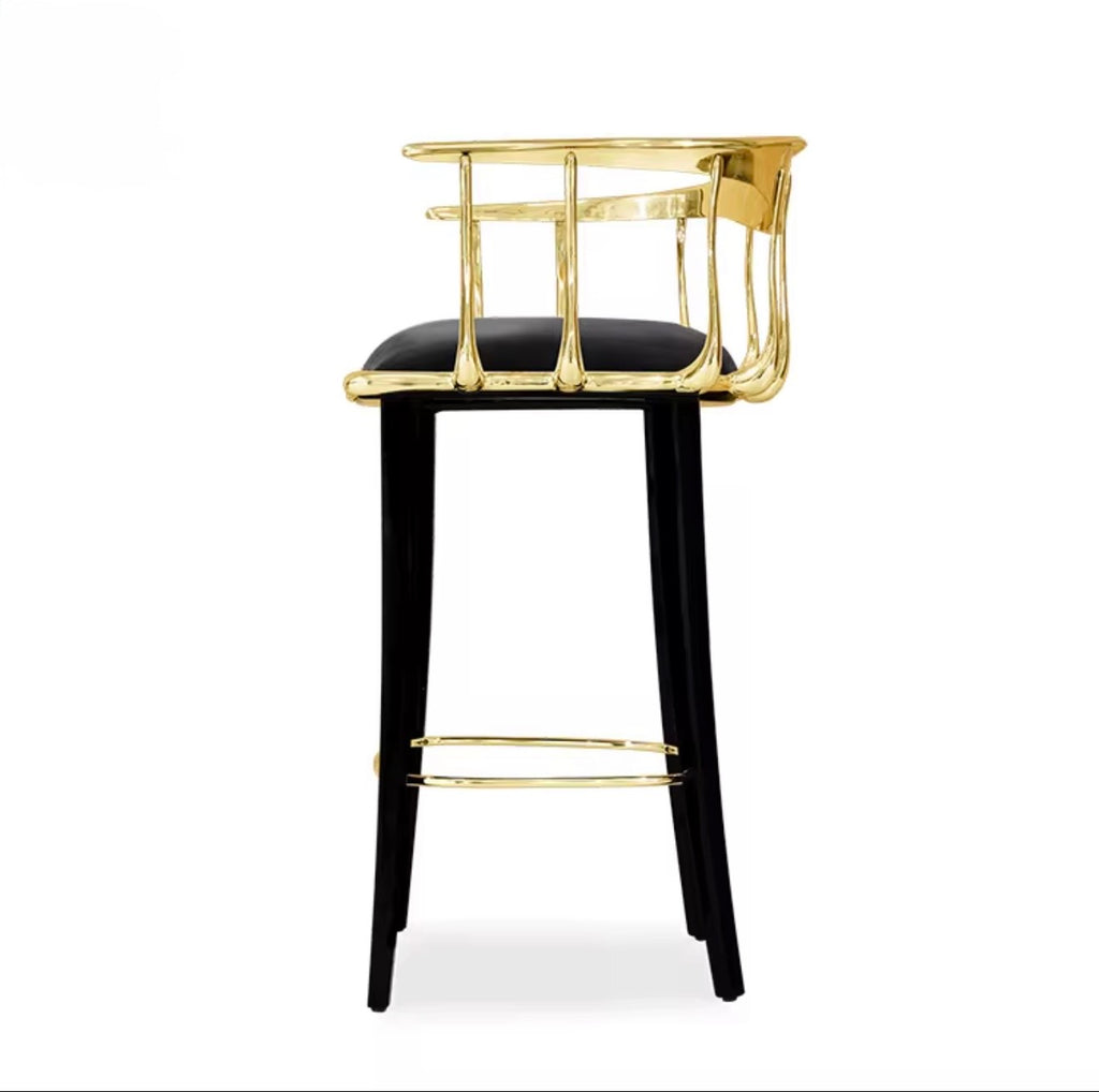 Casa Milano – Aurelia Brass & Black Luxury Bar Stool