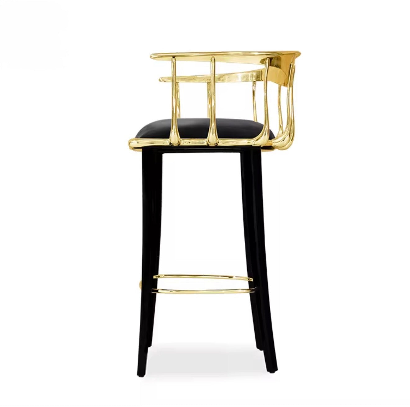 Casa Milano – Aurelia Brass & Black Luxury Bar Stool