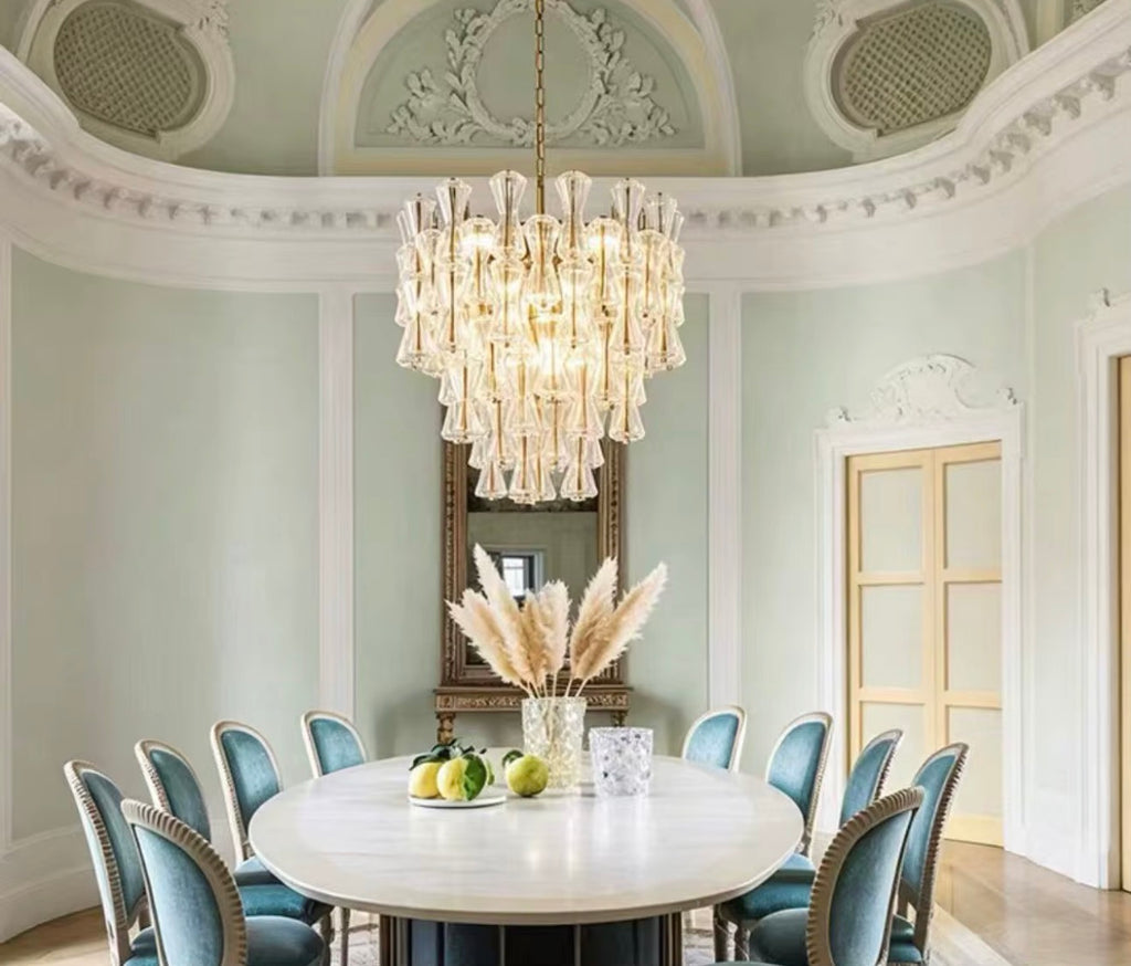 Crystal Cascade Glass Chandelier