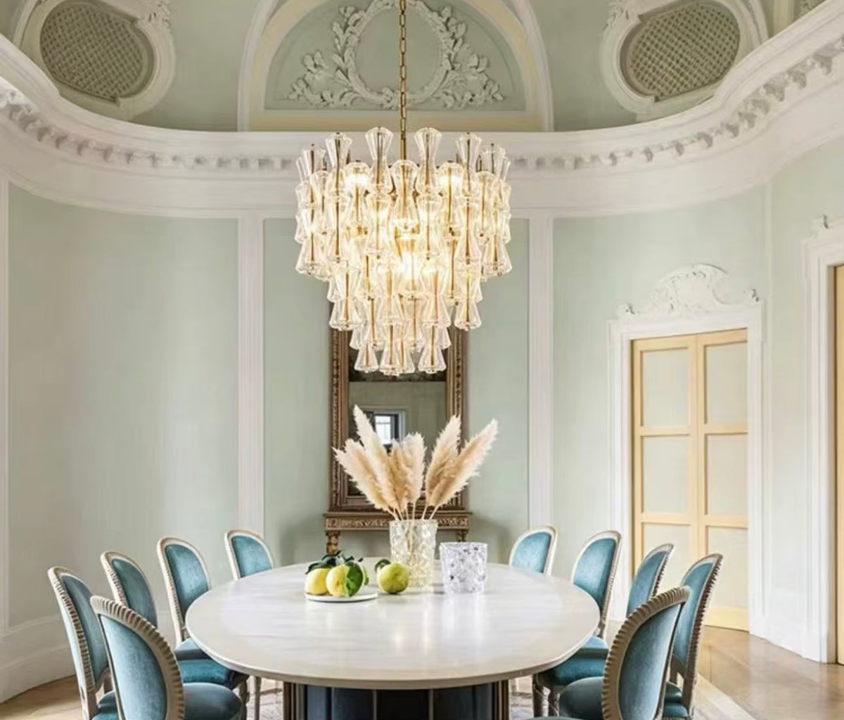 Crystal Cascade Glass Chandelier
