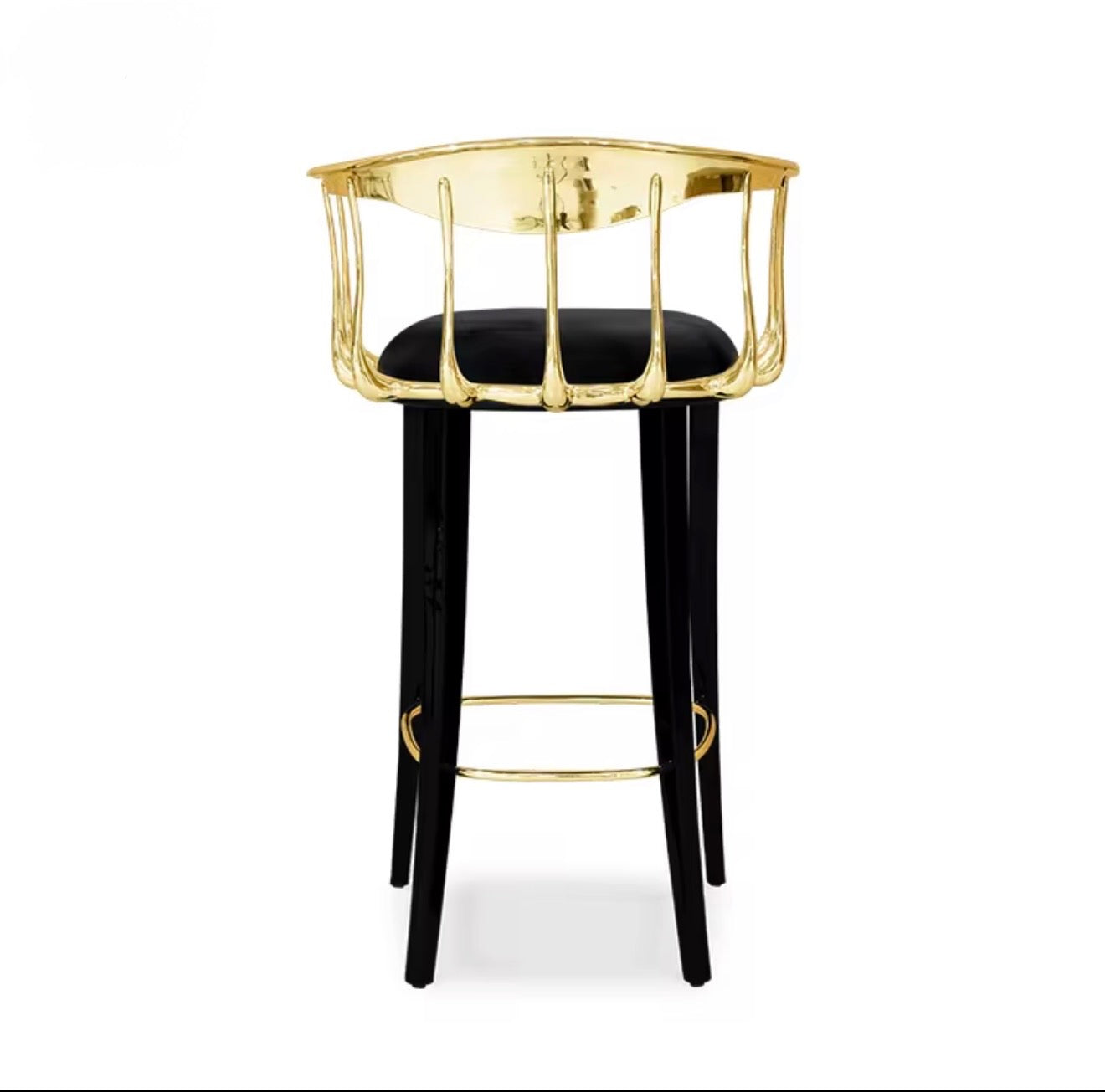 Casa Milano – Aurelia Brass & Black Luxury Bar Stool