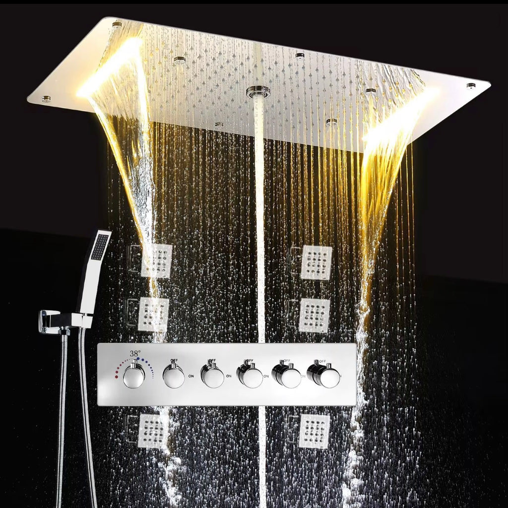ALESSANDRA LUXURY THERMOSTATIC WATERFALL SHOWER SYSTEM