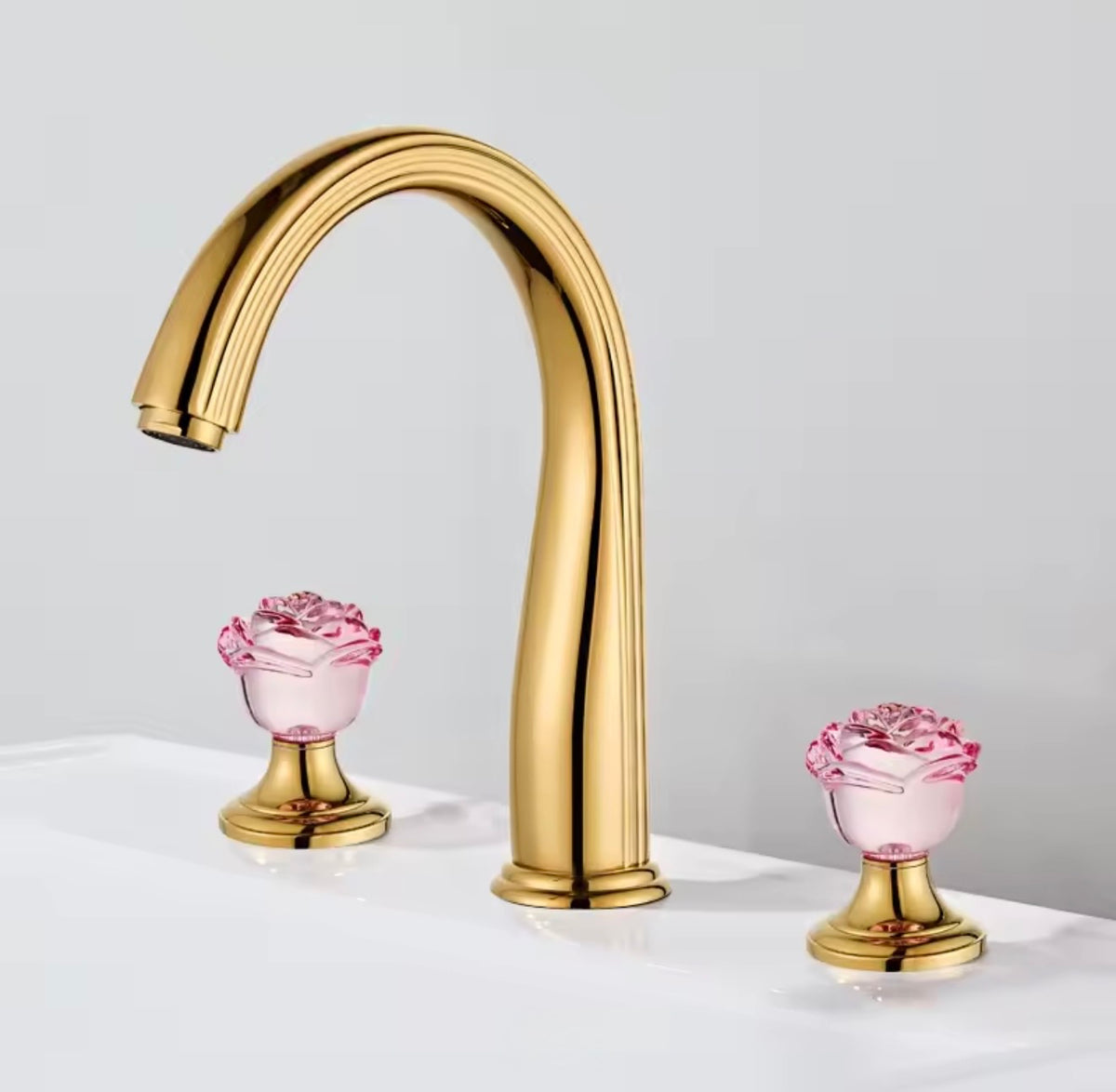 Fiorenza Crystal & Brass Widespread Faucet