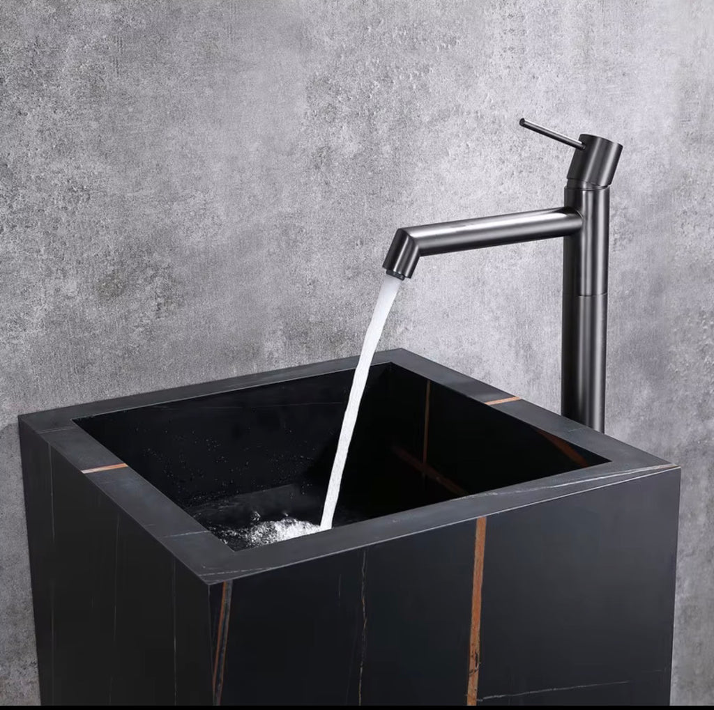 LORENZO FREESTANDING SOLID BRASS PEDESTAL BASIN FAUCET