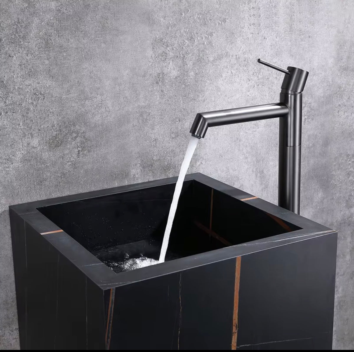 LORENZO FREESTANDING SOLID BRASS PEDESTAL BASIN FAUCET