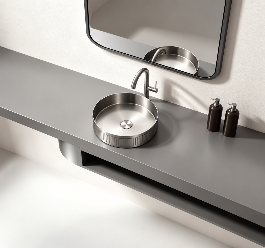 Serafina Embossed Stainless Steel Vessel Sink