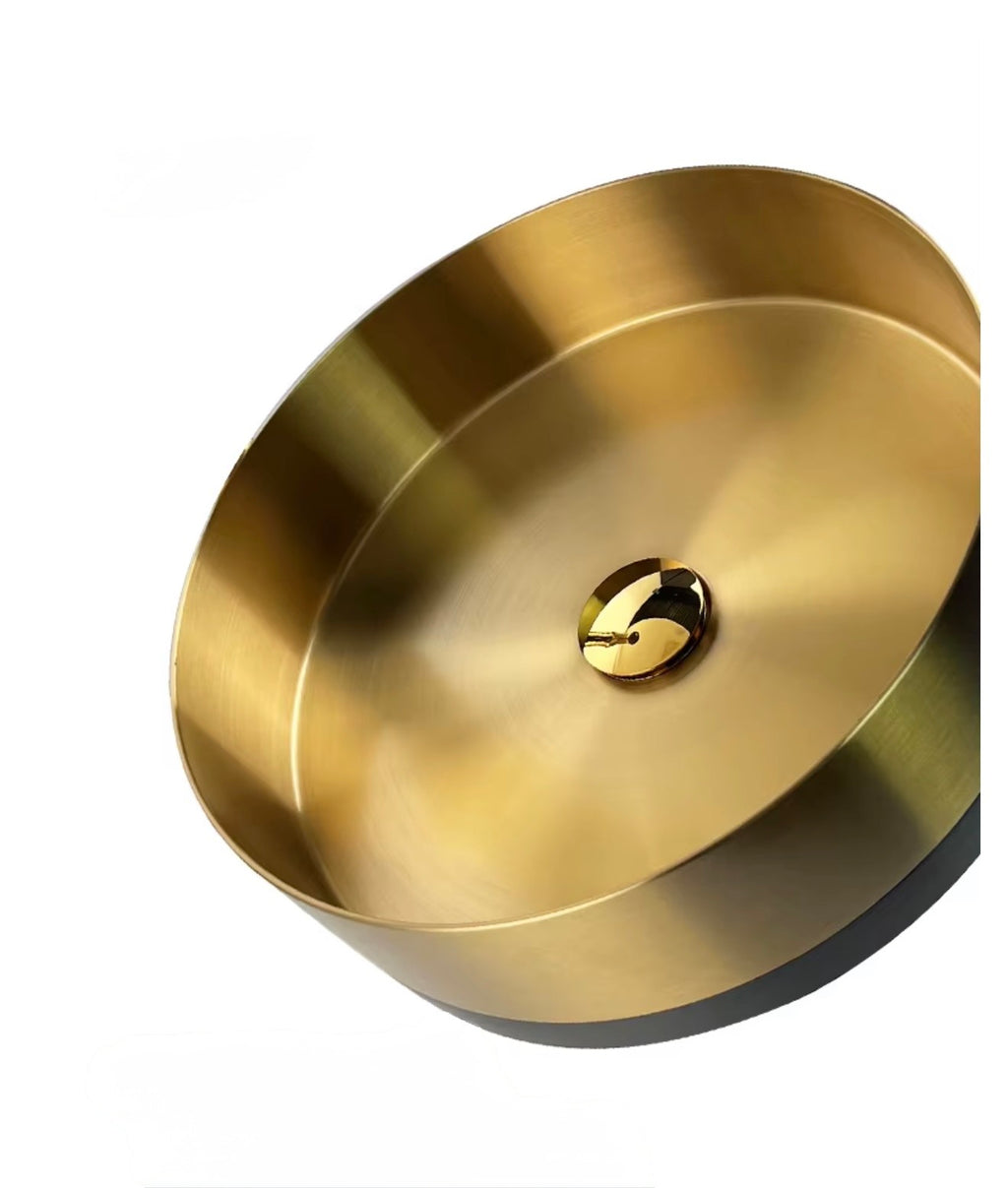 Vittoria Two-Tone Gold & Black Stainless Steel Vessel Sink