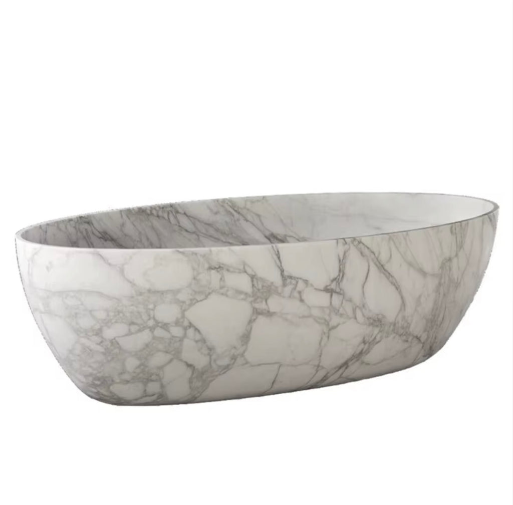 VITTORIA NATURAL MARBLE FREESTANDING SOAKING BATHTUB