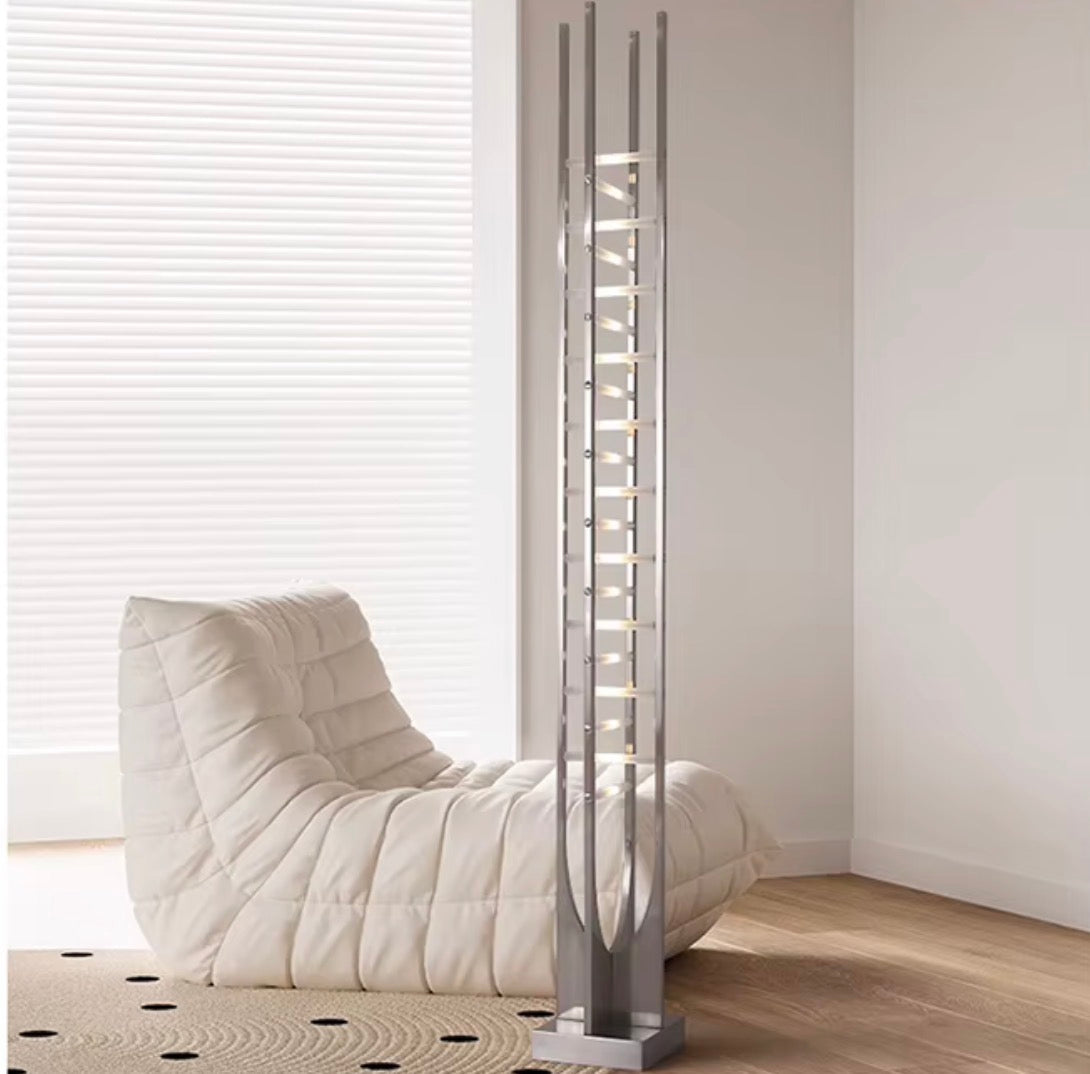Alessandro Sculptural Stainless Steel LED Floor Lamp
