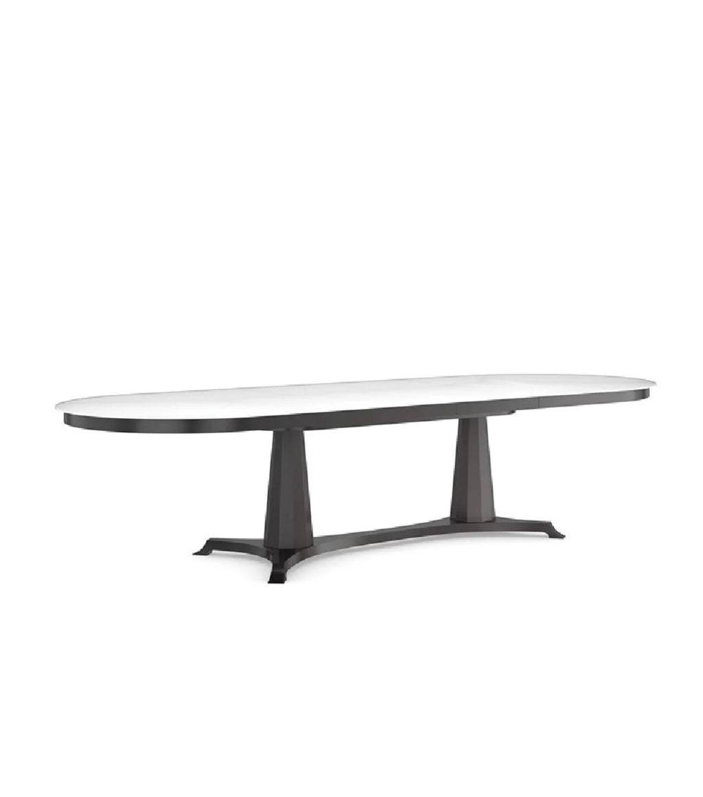 Casa Milano – Oval Tempered Glass Dining Table | Bordeaux Edition