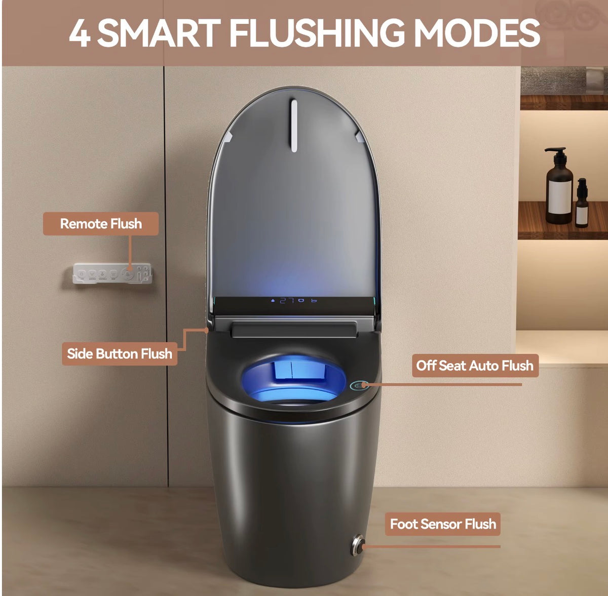 Lorenzo Graphite Intelligent Smart Toilet