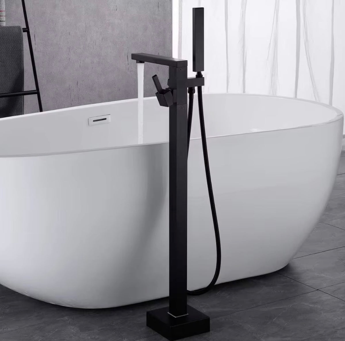 Marcella Freestanding Waterfall Tub Faucet with Hand Shower