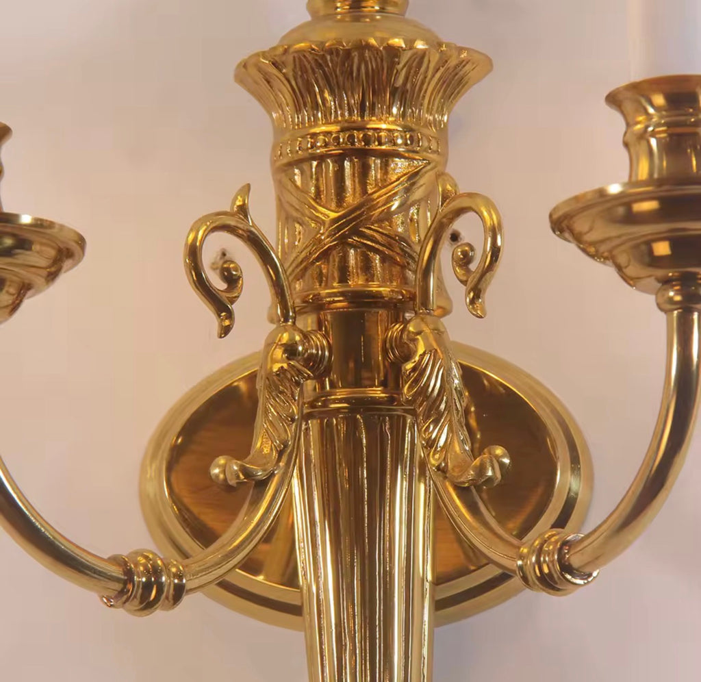 Chateau Versailles Antique Brass Wall Sconce
