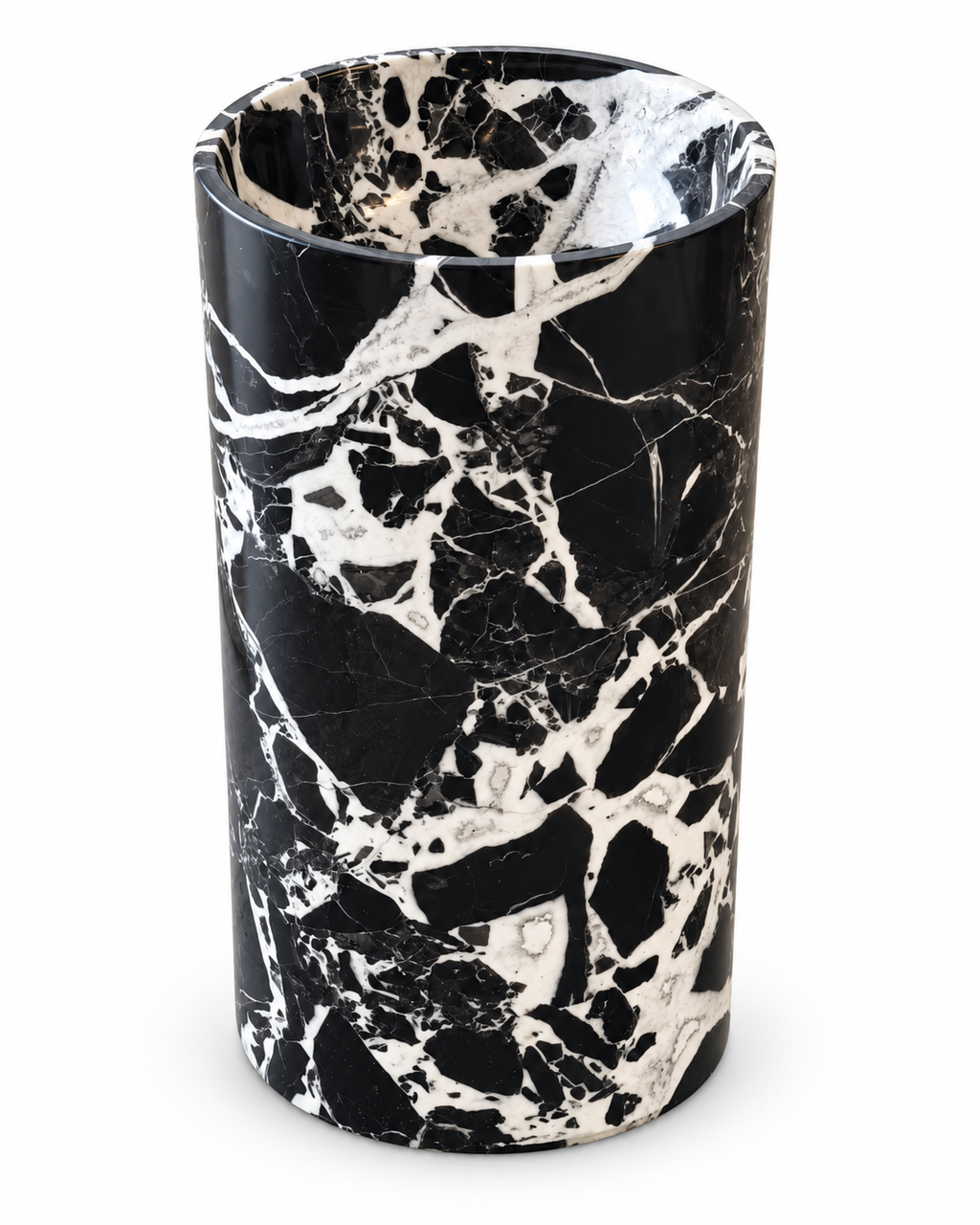 Noir Marquina Marble Pedestal Sink