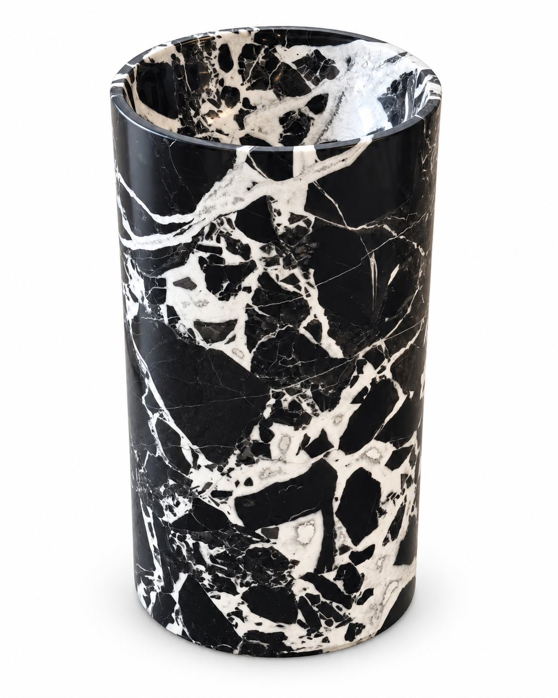 Noir Marquina Marble Pedestal Sink