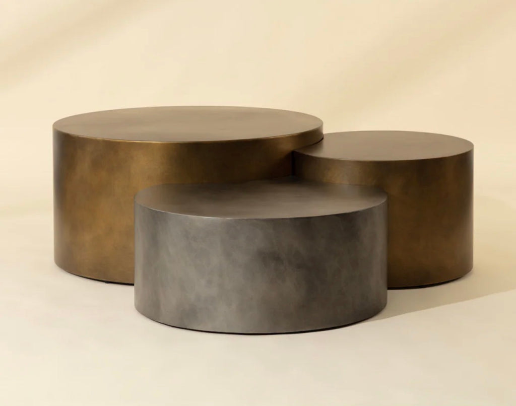Casa Milano – Antique Brass Nesting Coffee Tables (Set of 3) | Splendido Neo