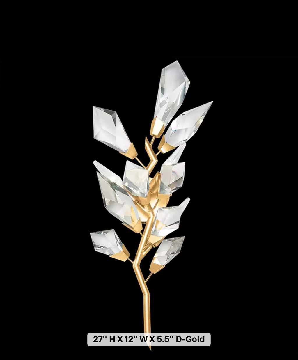 Pietro Handcrafted Crystal Branch Wall Sconce