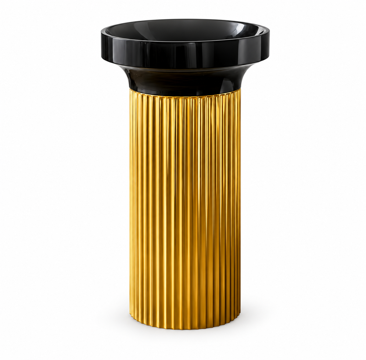 ORSINI FLUTED BRUSHED GOLD PEDESTAL SINK