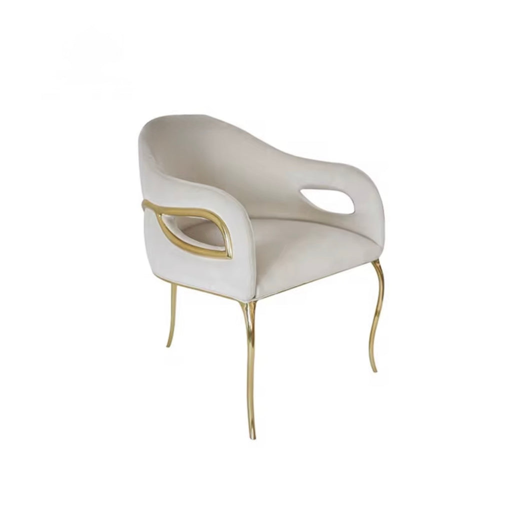 Casa Milano – Oliveira Gold Sculpted Dining Armchair