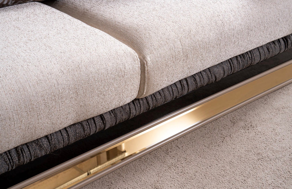 Casa Milano Diamond Collection Luxury Sofa Set with Gold Accents