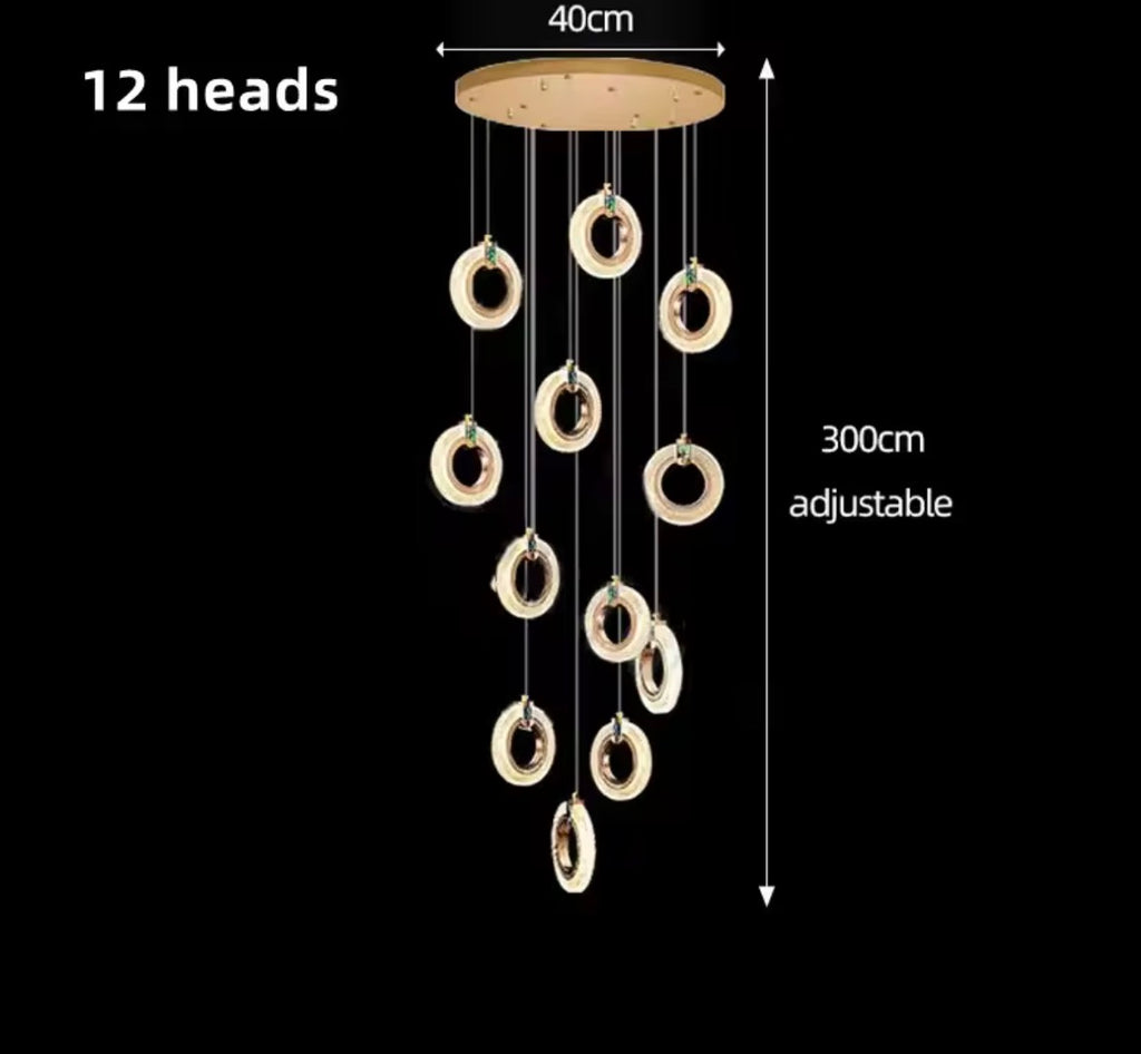 Ottavia Cascading LED Ring Chandelier