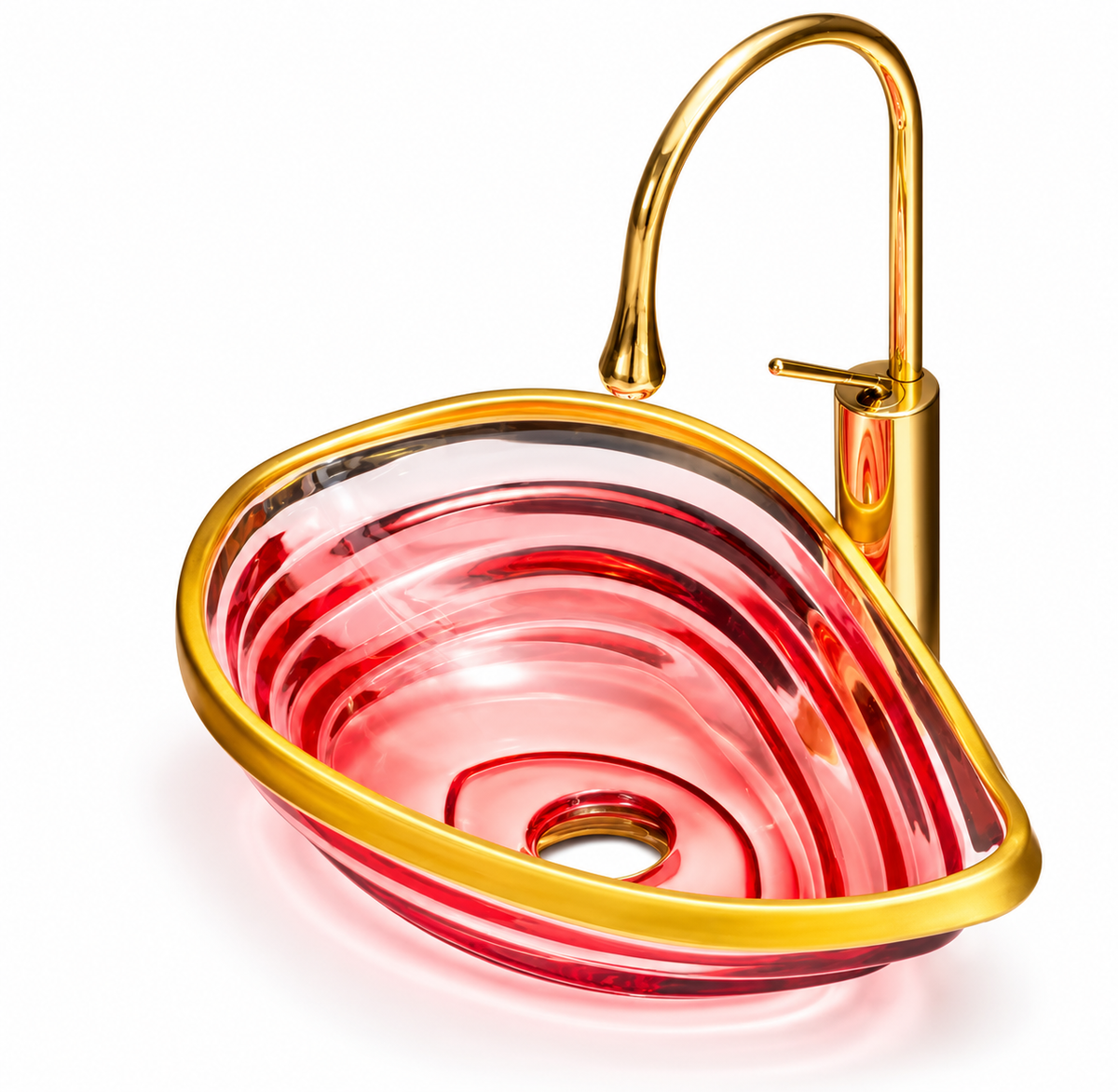 GISELLE ART CRYSTAL GLASS VESSEL SINK