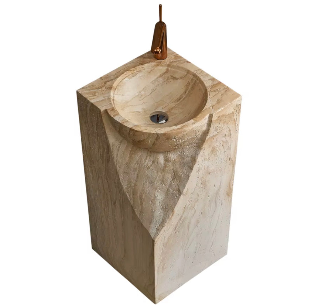 Emilia Sculpted Stone Pedestal Sink