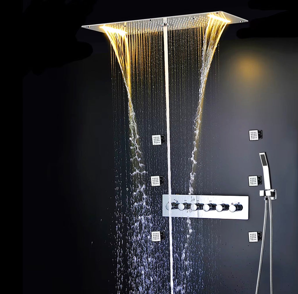 ALESSANDRA LUXURY THERMOSTATIC WATERFALL SHOWER SYSTEM