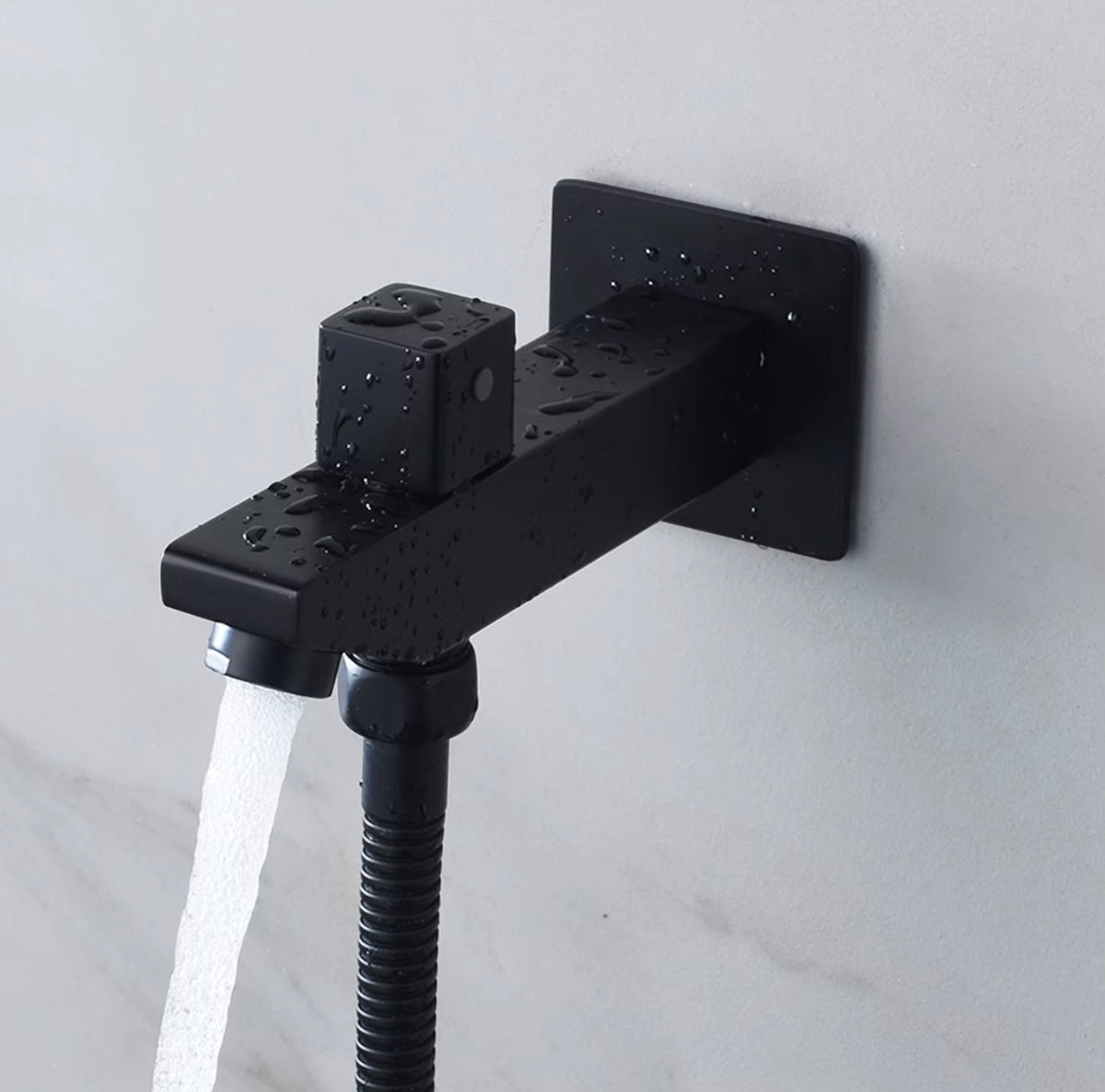 AURA Matte Black LED Shower Head Panel Waterfall Shower System