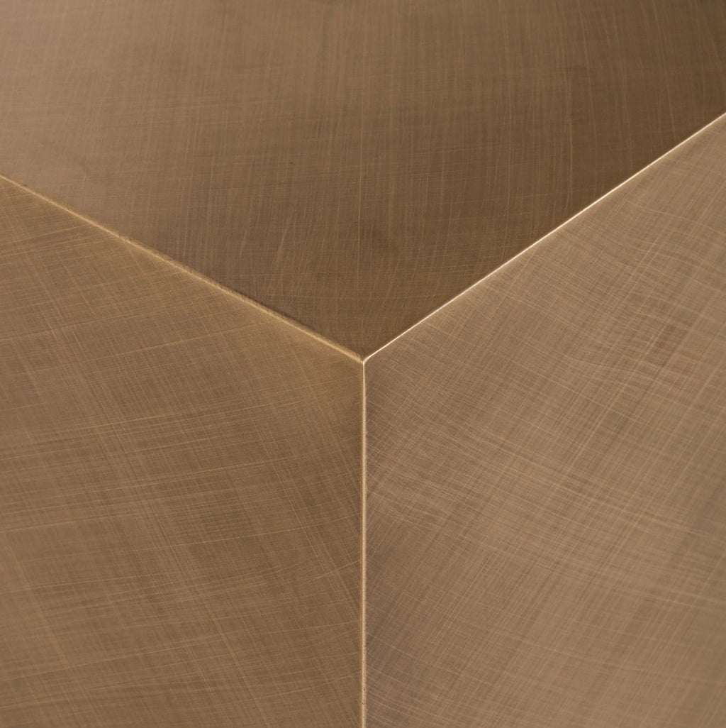 Mayla Brushed Gold Sculptural Floor Mirror