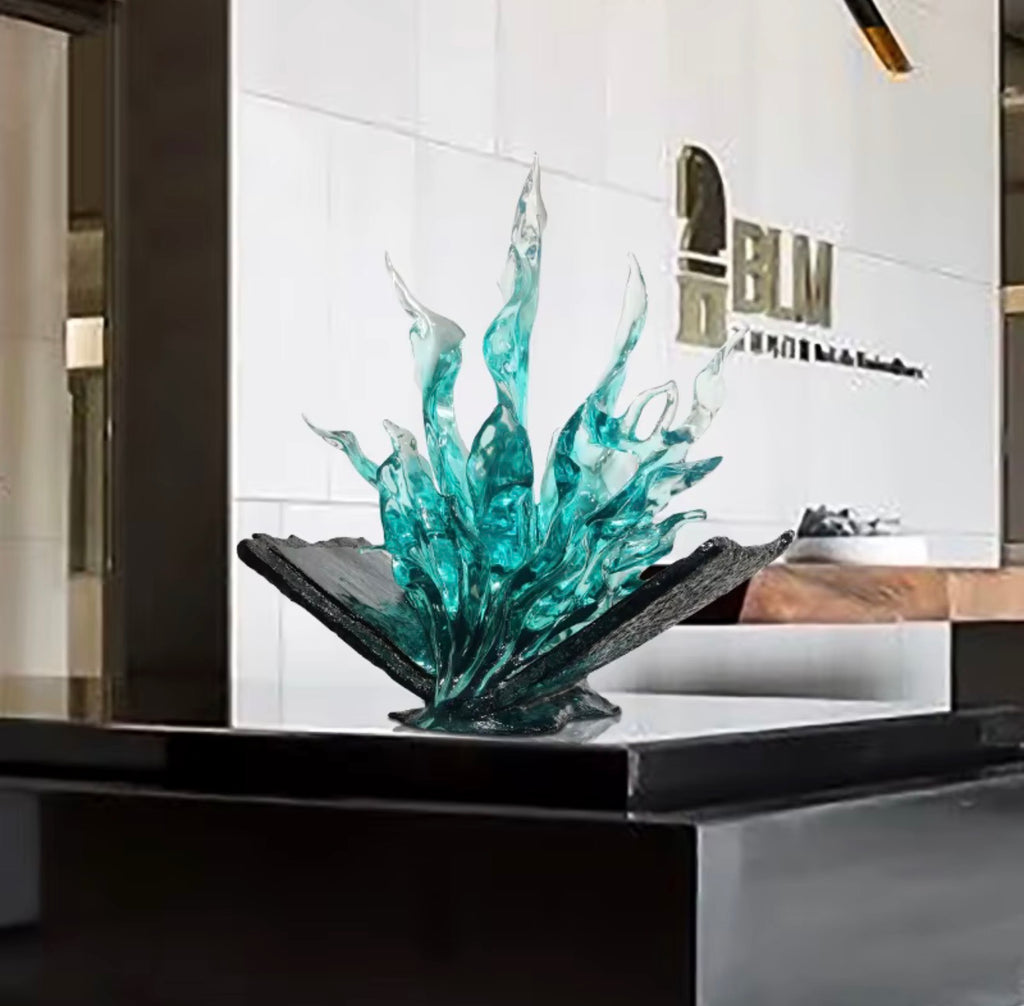 Aqua Tempest Sculptural Centerpiece